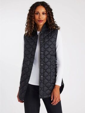 Kit & Ace All Day Black Long Quilted vest, Large